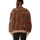 Cardigan maculato con applicazioni