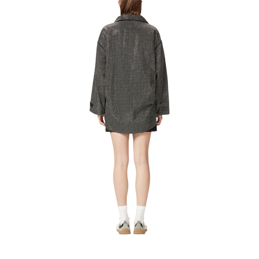Parka donna tecnico con mini borchie effetto strass