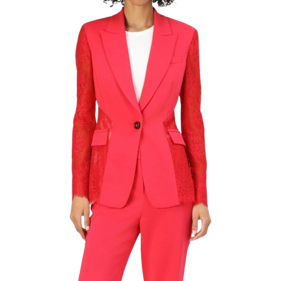 Giacca donna blazer monopetto in pizzo