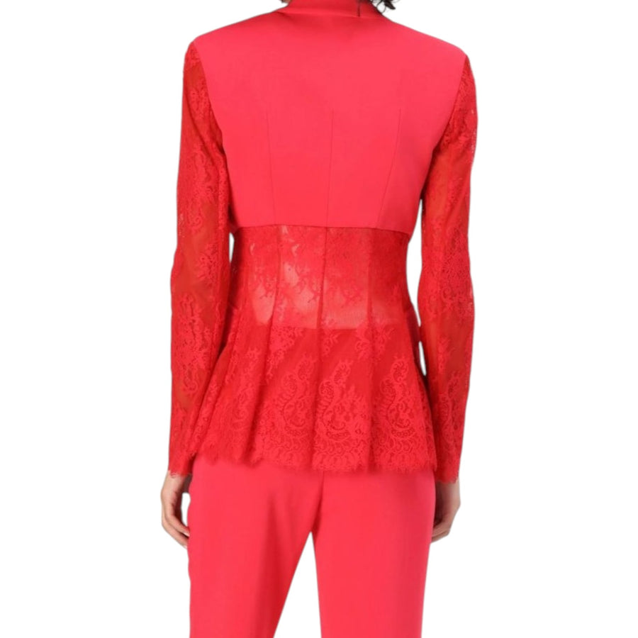 Giacca donna blazer monopetto in pizzo