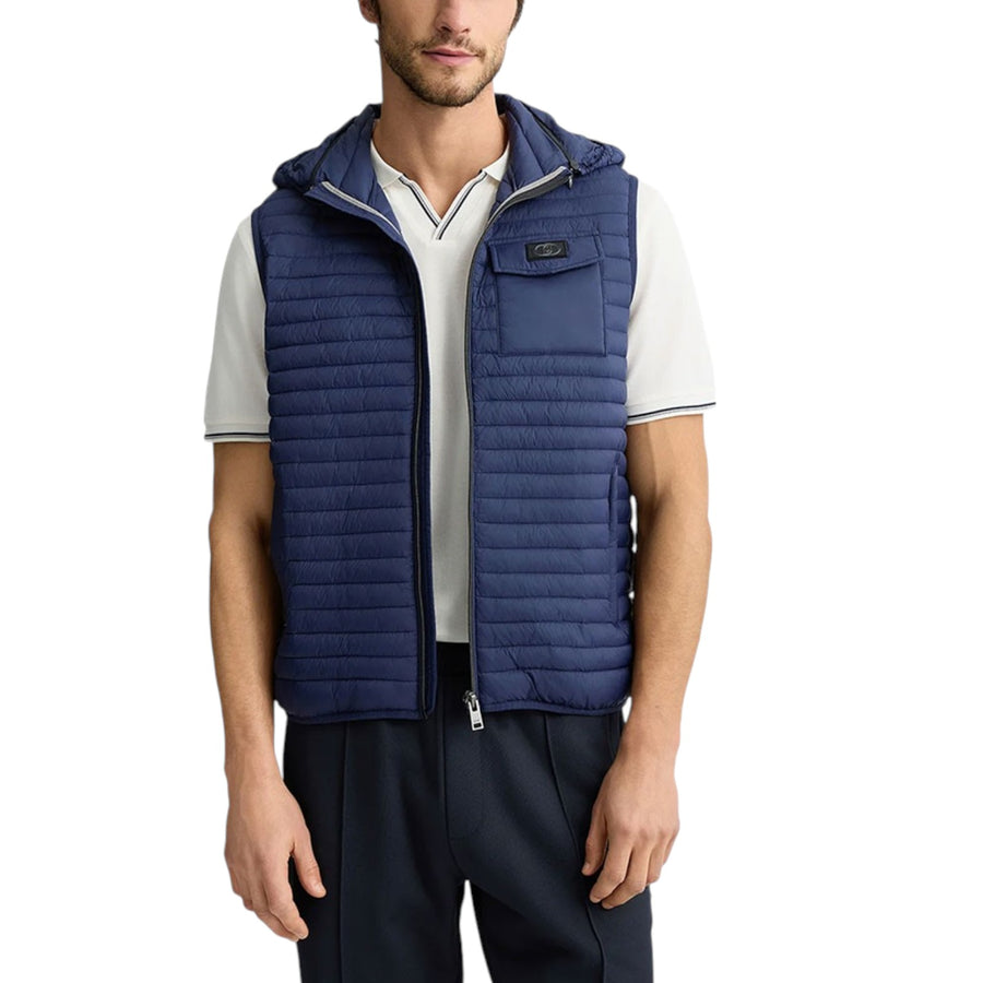 Gilet con cappuccio removibile