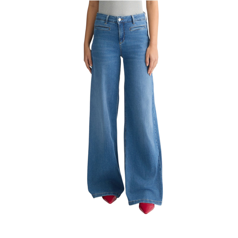 Jeans donna flare a vita alta