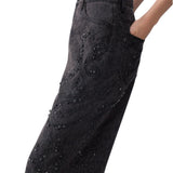Jeans donna flare con castoni gioiello