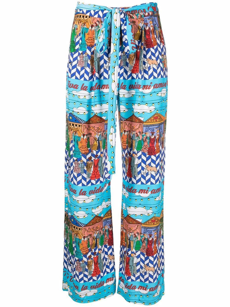 Pantaloni con design patchwork